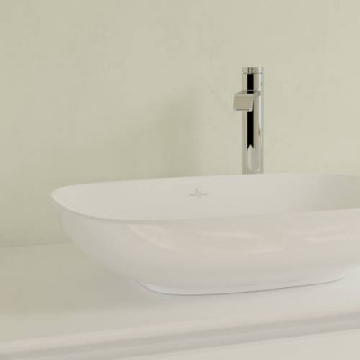 Раковина 56x38x15см Villeroy&Boch Loop&Friends, Альпийский белый, с переливом, нешлифованный
