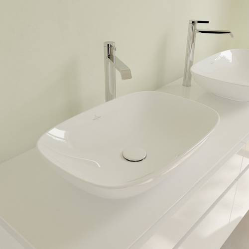 Раковина 56x38x15см Villeroy&Boch Loop&Friends, Альпийский белый, с переливом, нешлифованный