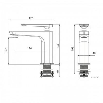 Смеситель для раковины хром Lemark Prizma LM3906C
