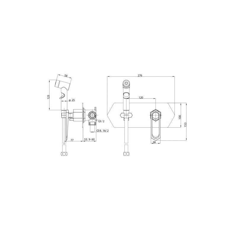 Смеситель для душа хром Lemark Prizma LM3919C