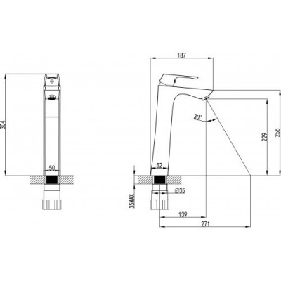 Смеситель для раковины хром Lemark Unit LM4509C