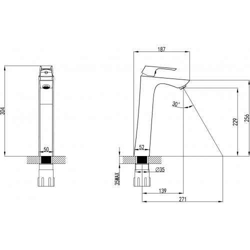 Смеситель для раковины хром Lemark Unit LM4509C