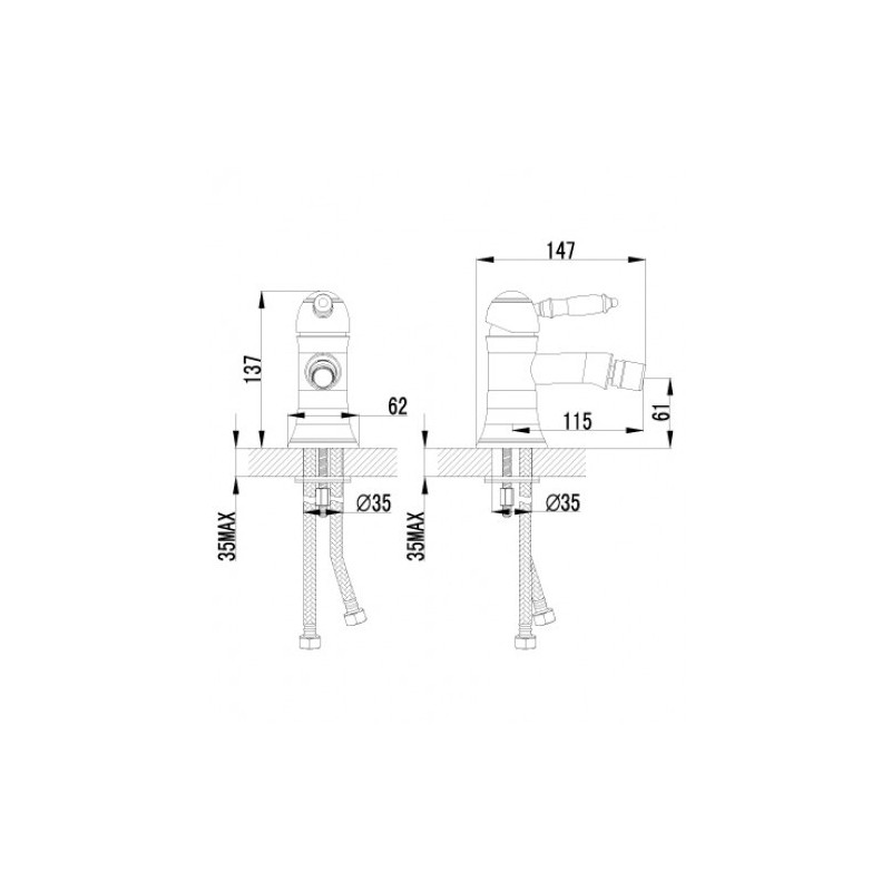 Смеситель для биде хром Lemark Villa LM4808C