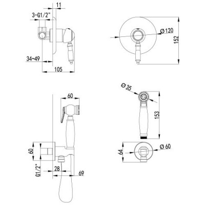 Смеситель для душа хром Lemark Villa LM4819C