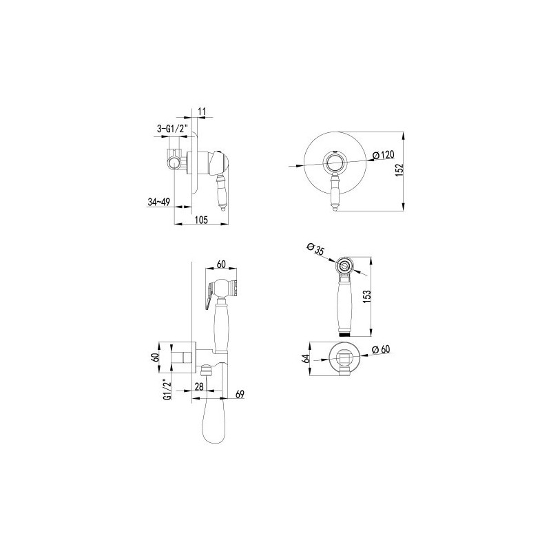 Смеситель для душа хром Lemark Villa LM4819C