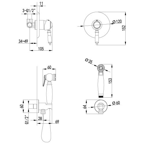 Смеситель для душа хром Lemark Villa LM4819C