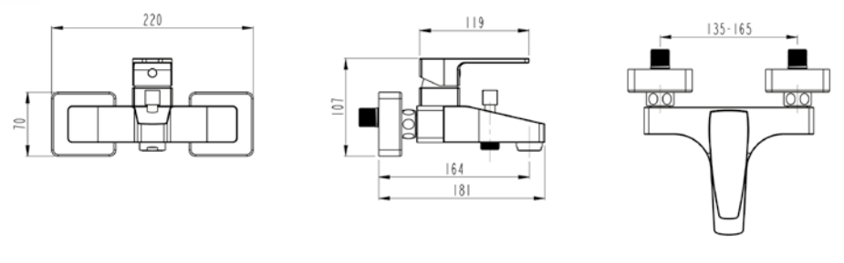 Смеситель для ванны Vitra Q-line без аксессуаров A40778EXP