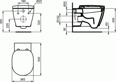 Подвесной унитаз Ideal Standard Connect с полочкой E804501