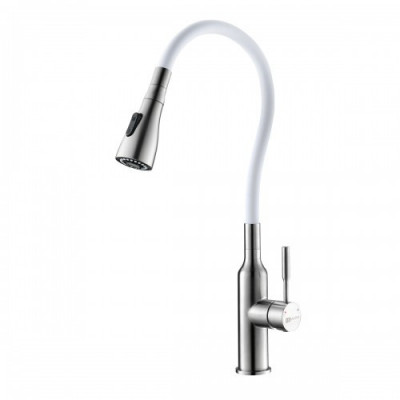 Смеситель для кухни белый/сталь Lemark Expert LM5082S-White