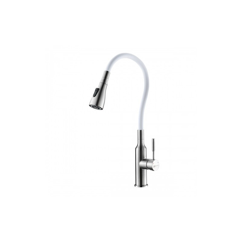 Смеситель для кухни белый/сталь Lemark Expert LM5082S-White