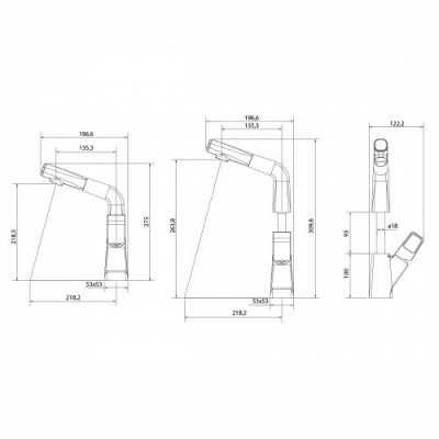 Смеситель для раковины черный/красный Lemark Soul LM6008BR