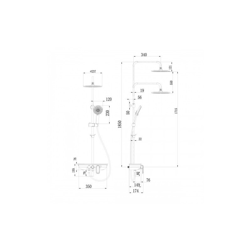 Система для ванны и душа со смесителем хром Lemark Tropic LM7012C