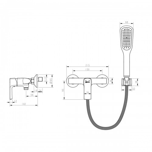 Смеситель для душа черный Lemark Ursus LM7203BL