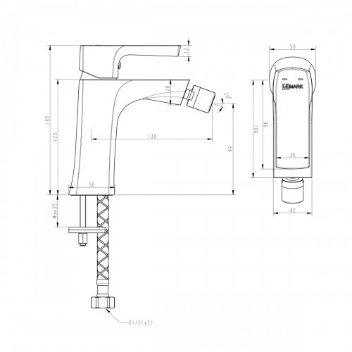 Смеситель для биде черный Lemark Ursus LM7208BL