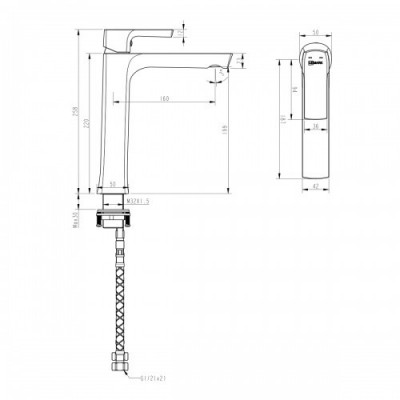 Смеситель для раковины черный Lemark Ursus LM7209BL