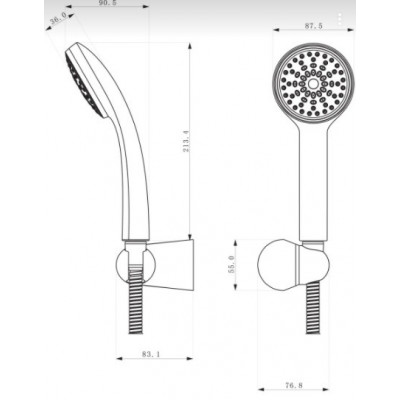 Душевая лейка с держателем хром Lemark LM0801C
