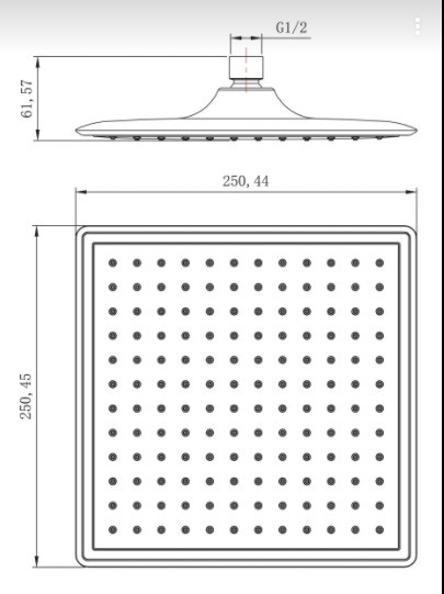 Верхний душ хром Lemark LM8036C
