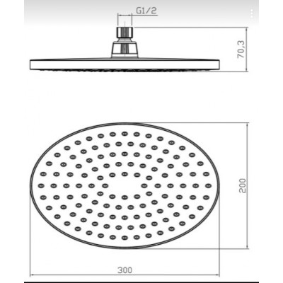 Верхний душ Lemark LM8037C 300x200мм хром