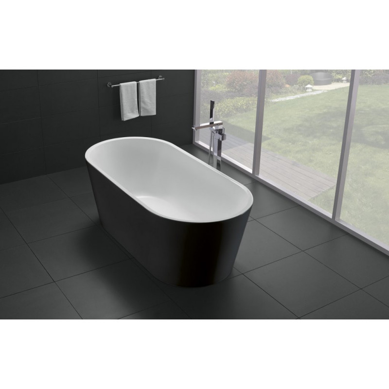 Ванна 180x80х60см Belbagno BB71-1800-NERO отдельностоящая акриловая черный глянец