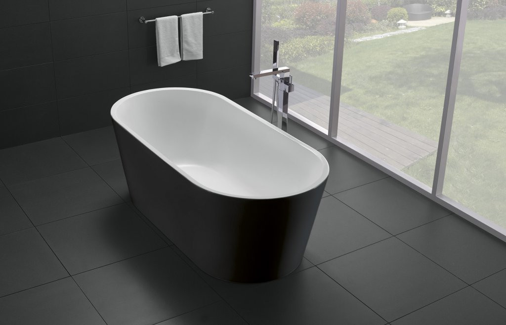 Ванна 180x80х60см Belbagno BB71-1800-NERO отдельностоящая акриловая черный глянец
