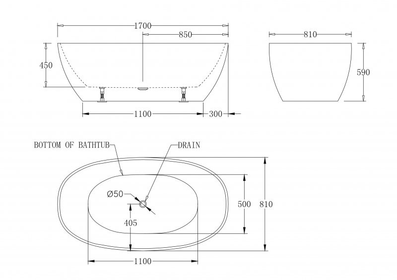Ванна 170x78х62см Belbagno BB81-1700 отдельностоящая акриловая