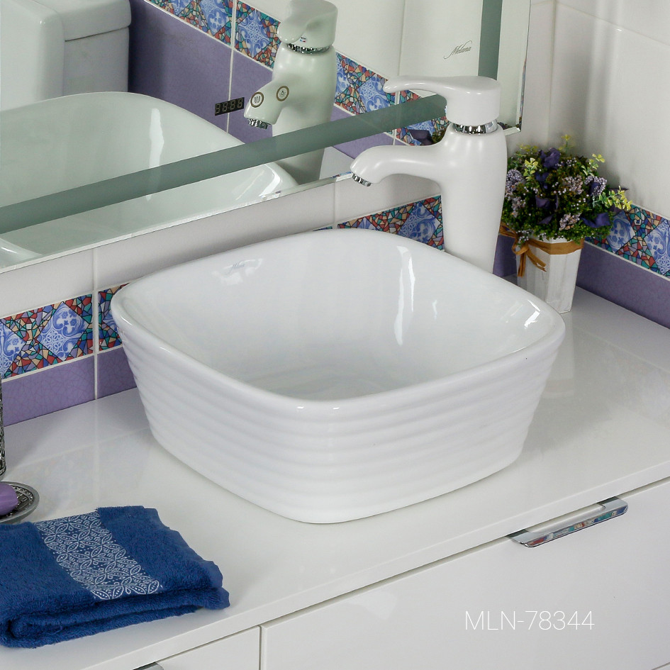 Накладная раковина белая 40х40х16см Melana 78344-805