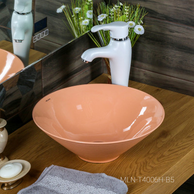 Накладная раковина персиковая 40.5х14.5см Melana 7020-B5-806