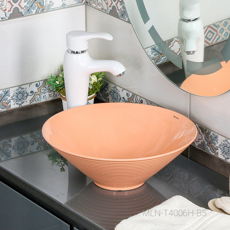 Накладная раковина персиковая 40.5х14.5см Melana 7020-B5-806