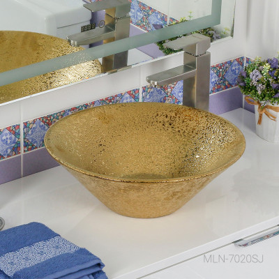 Накладная раковина золото 42.5х15см Melana 7020SJ-805