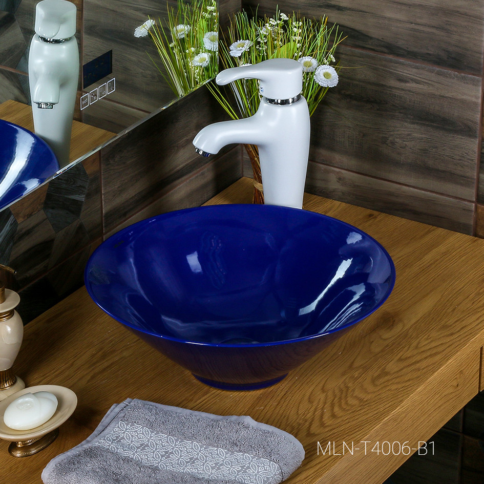 Накладная раковина синяя 40.5х14.5см Melana T4006-B1-806
