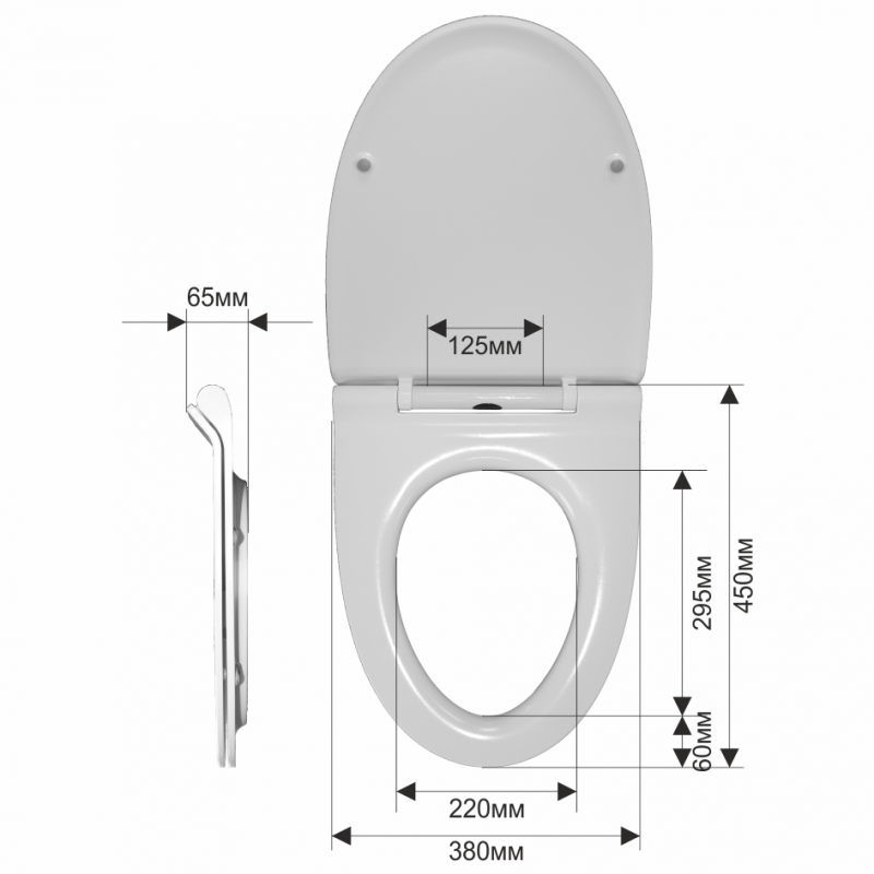 Сидение для унитаза дюропласт с микролифтом белое Melana 2010Sa-805