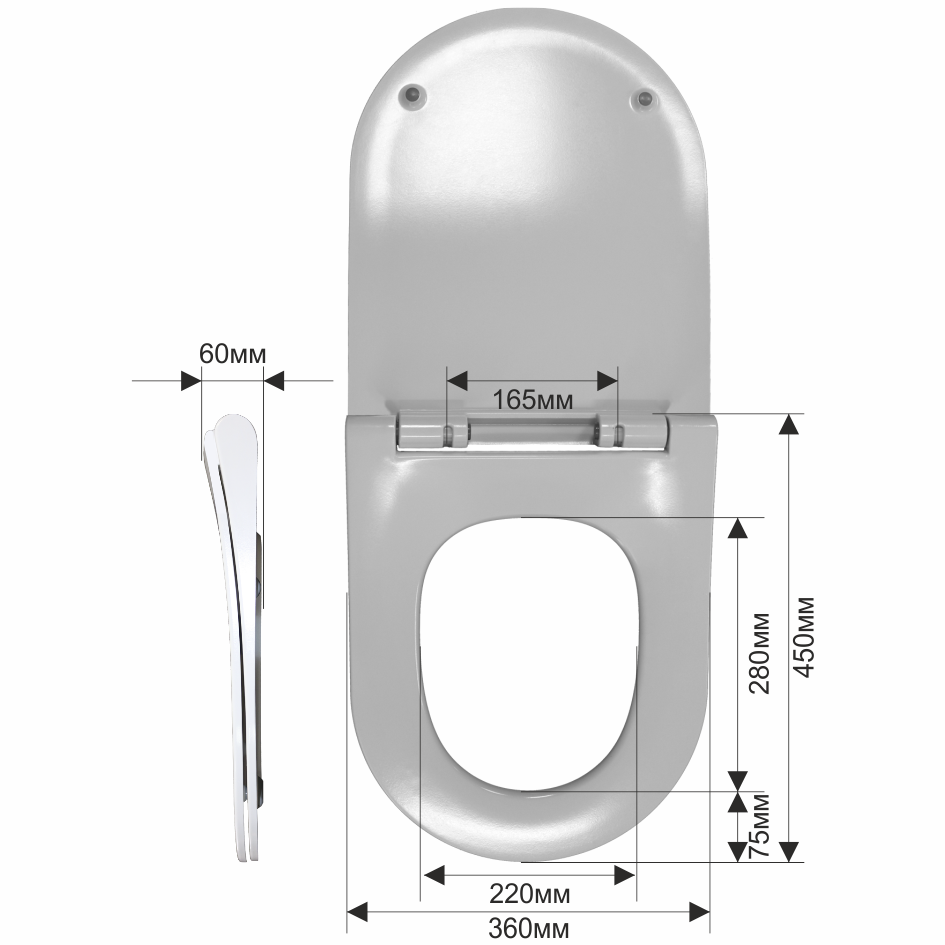Сидение для унитаза дюропласт с микролифтом белое Melana 2806DSa-805