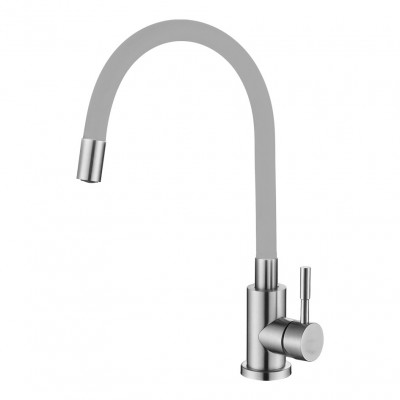 Смеситель для кухни с гибким изливом серый/хром Melana Elastico 610401GR