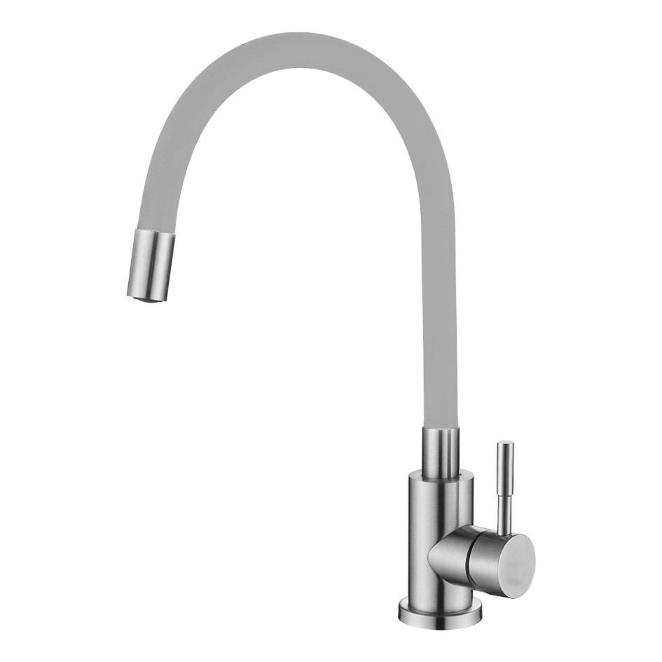 Смеситель для кухни с гибким изливом серый/хром Melana Elastico 610401GR
