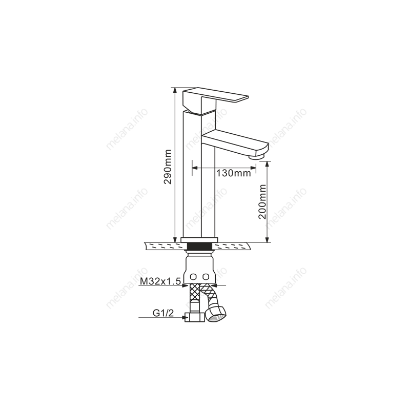 Смеситель для раковины хром Melana 6110