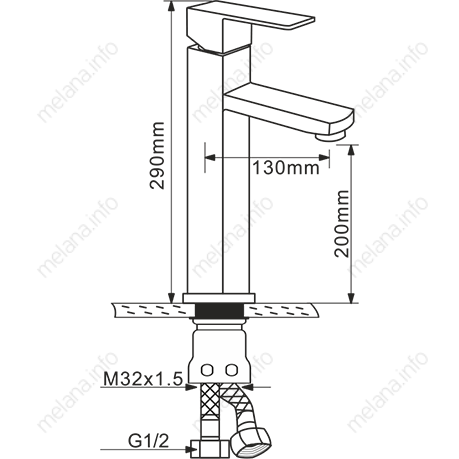 Смеситель для раковины хром Melana 6110