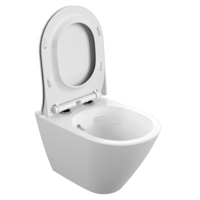 Подвесной унитаз Cersanit City Oval Clean On DPL EO Slim, безободковый, сидение тонкое, микролифт, быстросъемное