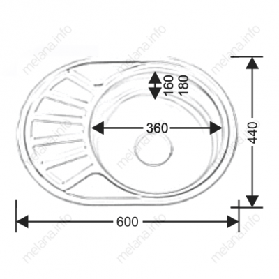 Мойка из нержавеющей стали 60х44х18см хром Melana 235 t (*12)