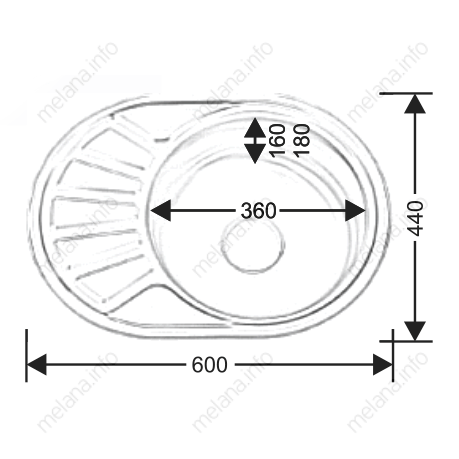 Мойка из нержавеющей стали 60х44х18см хром Melana 235 t (*12)