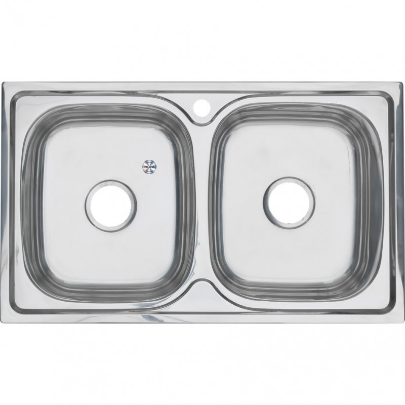 Мойка из нержавеющей стали двойная 81х48х18см хром Melana 040 t (*8)