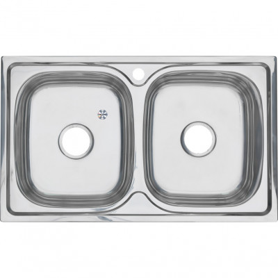 Мойка из нержавеющей стали двойная 81х48х40см хром Melana 239 t (*8)