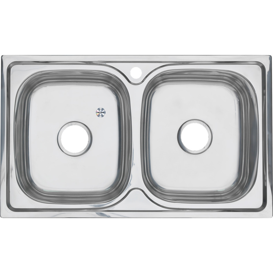 Мойка из нержавеющей стали двойная 81х48х40см хром Melana 239 t (*8)