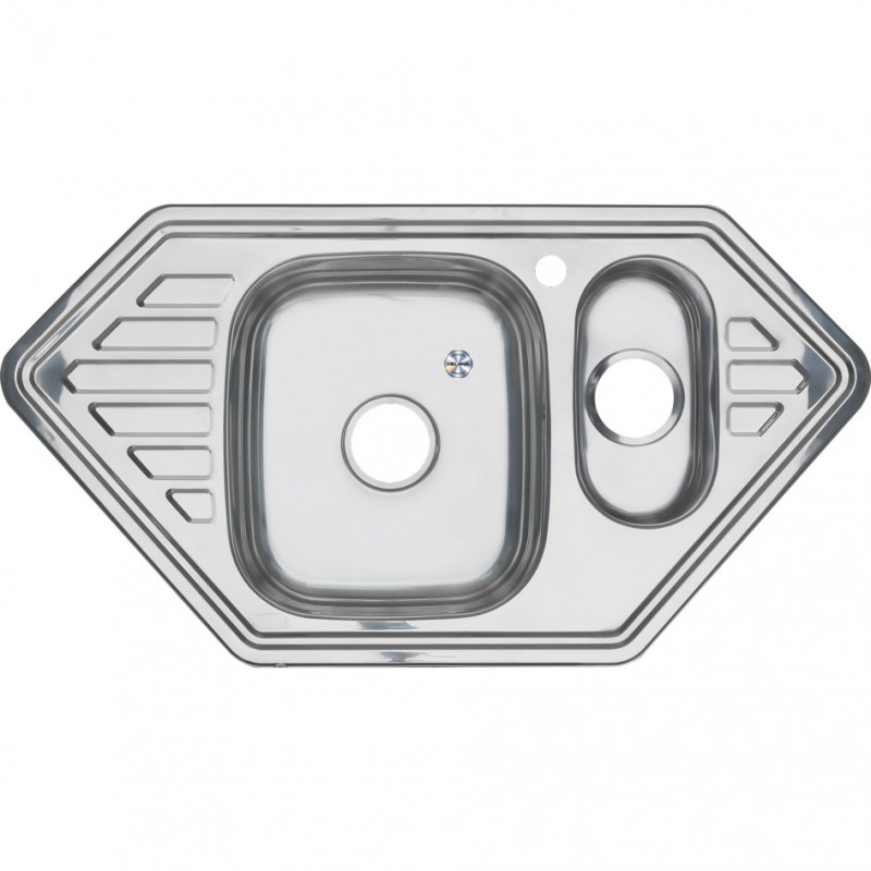 Мойка из нержавеющей стали 95х50х18см хром Melana 222 C t (*7)