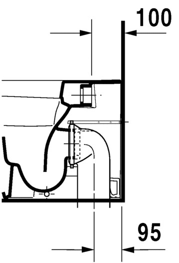Унитаз напольный Duravit DuraStyle 370x570мм, 4.5л, белый Alpin, с WonderGliss, 215009