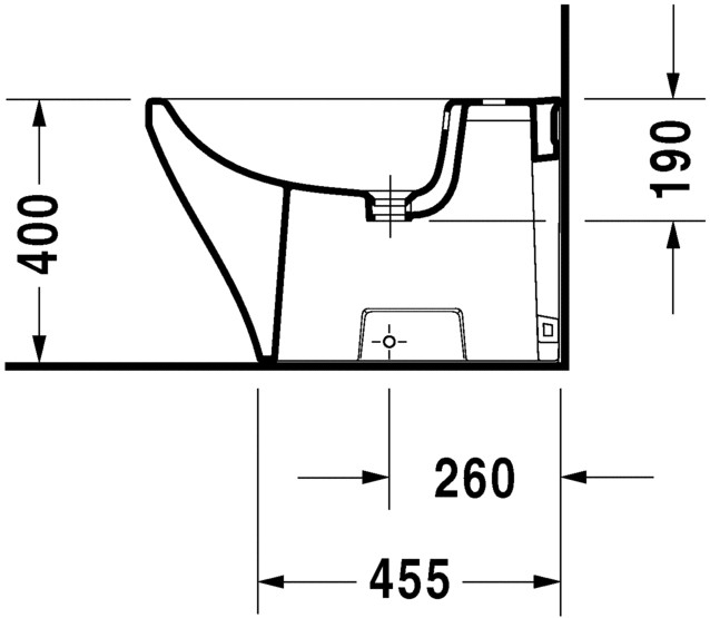 Биде напольное Duravit Durastyle, 370x630мм, белый Alpin, с WonderGliss, 228310
