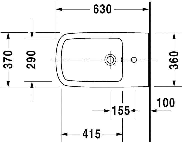 Биде напольное Duravit Durastyle, 370x630мм, белый Alpin, с WonderGliss, 228310