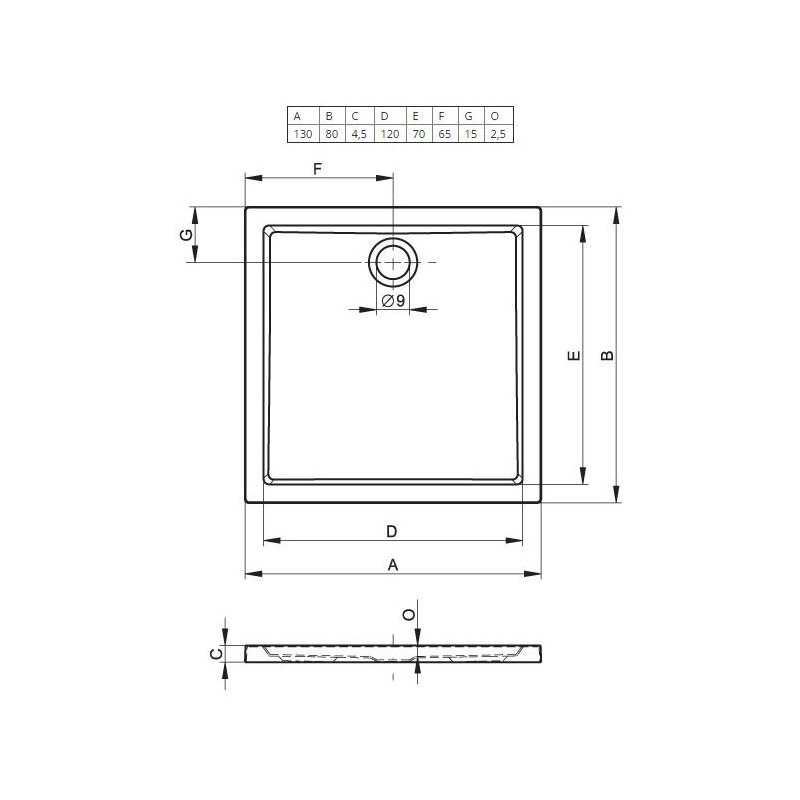 Душевой поддон акриловый белый 130x80x4.5см RIHO Zurich 242
