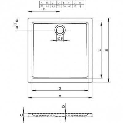 Душевой поддон акриловый белый 100x90x4.5см RIHO Zurich 252