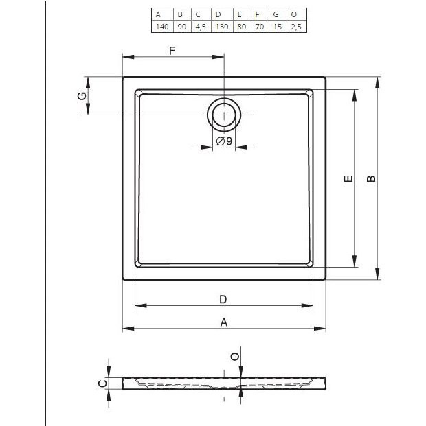 Душевой поддон акриловый белый 160x90x4.5см RIHO Zurich 258