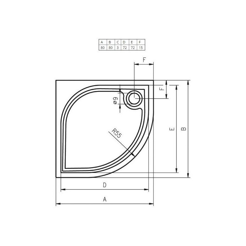 Душевой поддон из мрамора белый 80x80x3см RIHO Kolping DB10